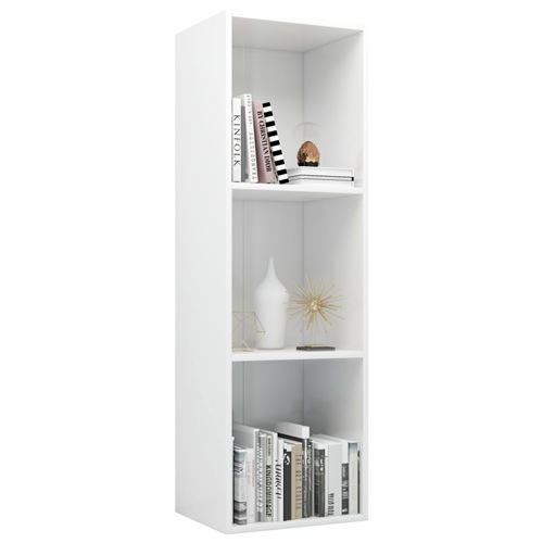 vidaXL Bibliothèque/Meuble TV Blanc brillant 36x30x114 cm Aggloméré