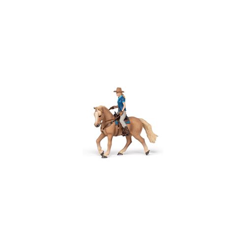 Non Communiqué Figurine Cheval Western Et Sa Cavalière