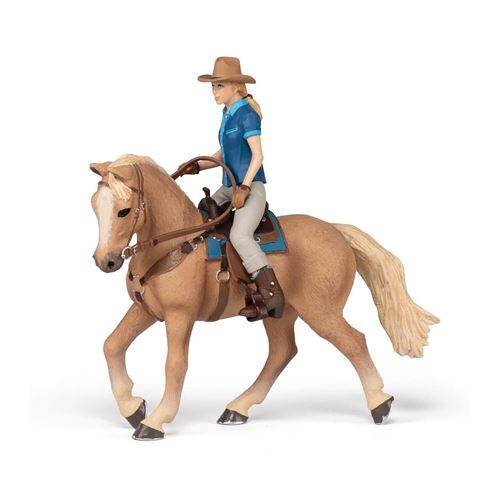 Papo - Cheval western et sa cavalière -