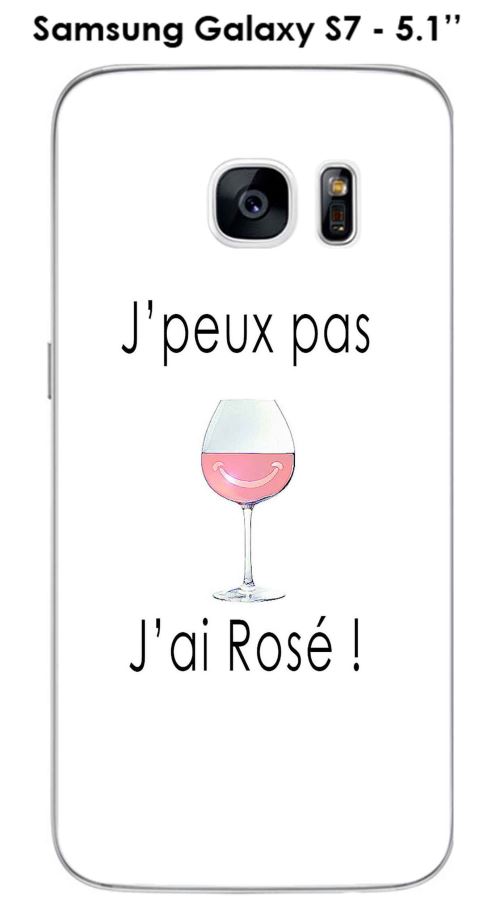Coque TPU gel souple Samsung Galaxy S7 - 5.1 pouce - SM-G930 design J'peux pas j'ai rosé