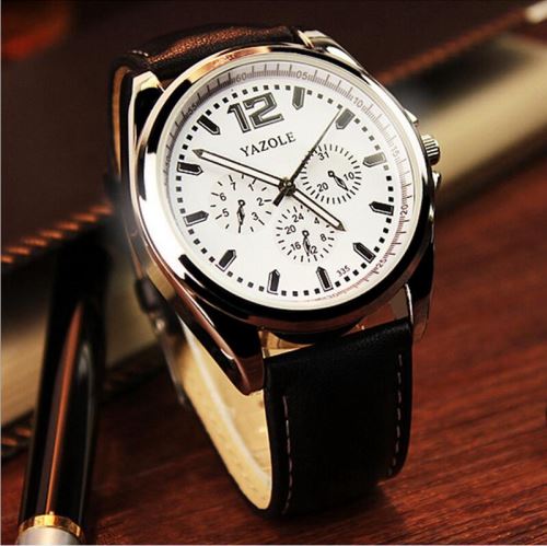 OHP Montre Homme Quartz Noir+Blanc Pointeur Lumineux YAZOLE 335
