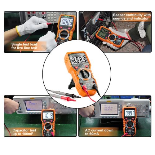 Proster MS8233D Digital Multitesteur D/étecteur de Gamme Automatique Compteur de Poche Voltage AC DC Courant DC R/ésistance Diodes Transistor Maintien des Donn/ées .