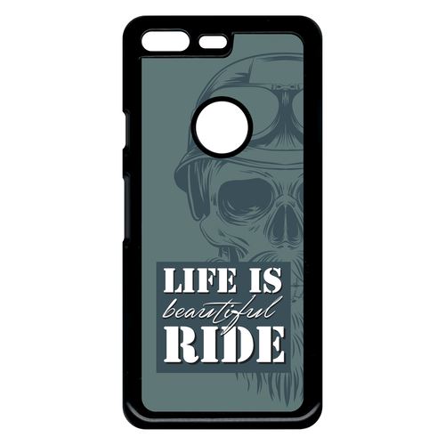 Coque google pixel life is beautiful ride fond bleu vert