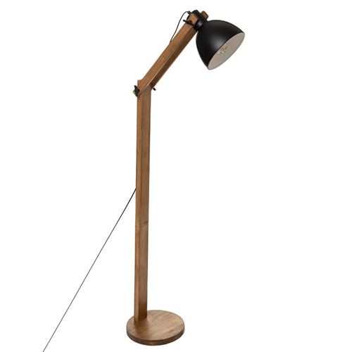 Non Communiqué Noir Lampadaire En Pin Et Métal Cuba H158 Atmosphera - Image 1