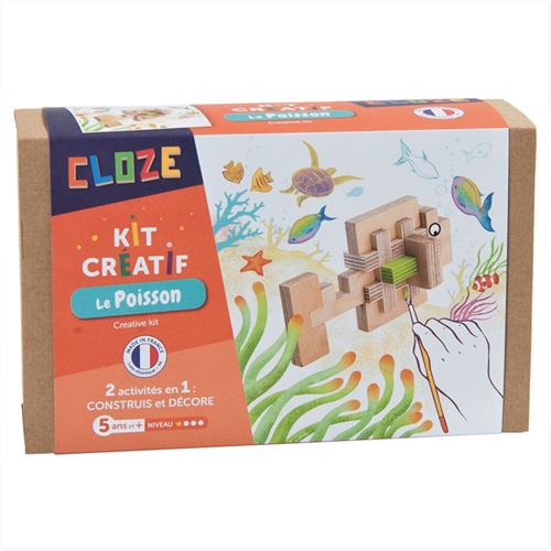 Kit créatif poisson - jeu de construction en bois Cloze