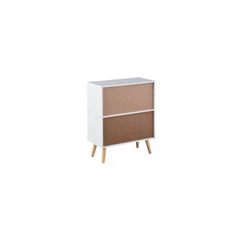 Meuble 4 Cases Carre Blanc Avec 2 Cubes De Rangement Gris Achat
