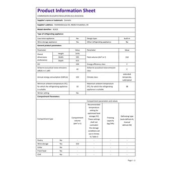Cave a vin ELECTROLUX B162S