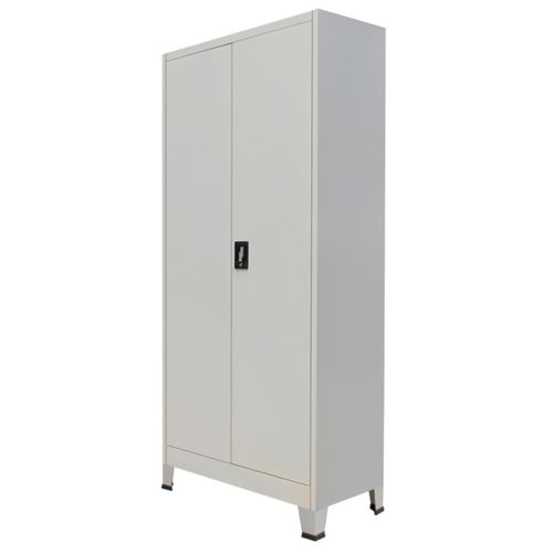 vidaXL Armoire de Bureau 2 Portes Meuble de Rangement Acier 90x40x180 cm Gris