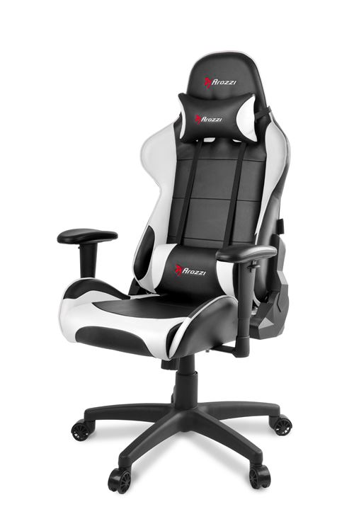 Fauteuil gaming Arozzi VERONA V2 double coussins pour nuque et bas du dos Blanc