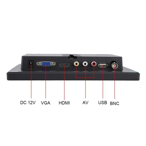 EU Plug Kafuty Moniteur IPS 8 Pouces HDMI/VGA/AV 1024x768 HD Écran LCD Écran d'ordinateur avec Support Triangulaire 100-240V 
