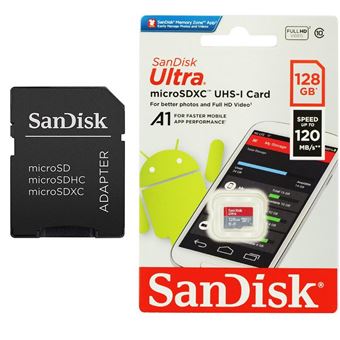 SanDisk Ultra MicroSDXC UHS-I 128 Go Carte Mémoire 120Mb/s U1 A1