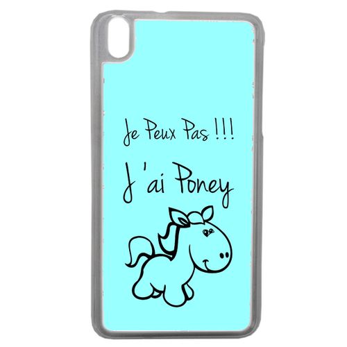 Coque Citation Poney Turquoise Compatible Htc Desire 816 Transparent