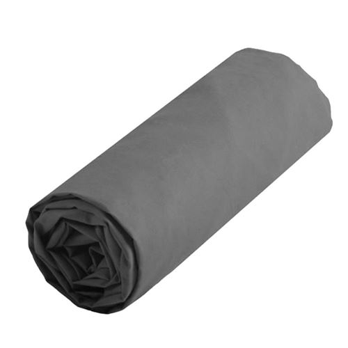 Drap housse gris uni 140 x 190 cm