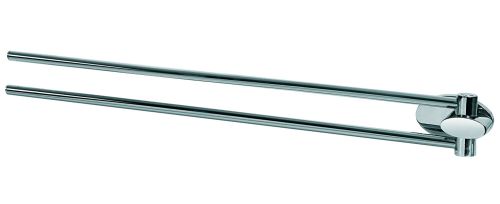 Bisk 00990 SIDE Porte-serviettes avec 2 barres mobiles, finition chrome, 46.5 x 4.5 x 5.5 cm