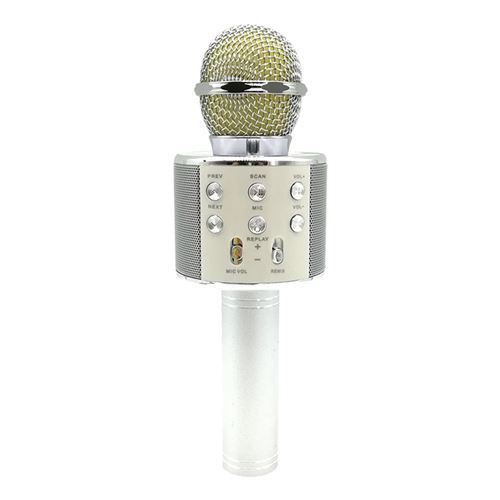 Microphone Android iOs Karaoké Bluetooth 4.2 Haut-Parleur Puissance 5W Argent YONIS