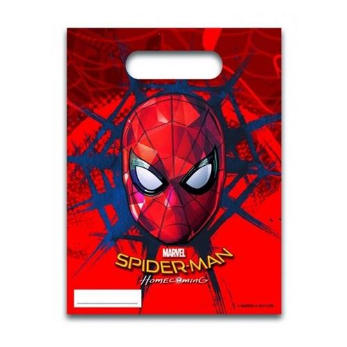6 sacs en plastique spiderman homecoming