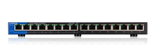 Linksys LGS116P - switch - 16 poorten - onbeheerd - desktop, wandbevestiging