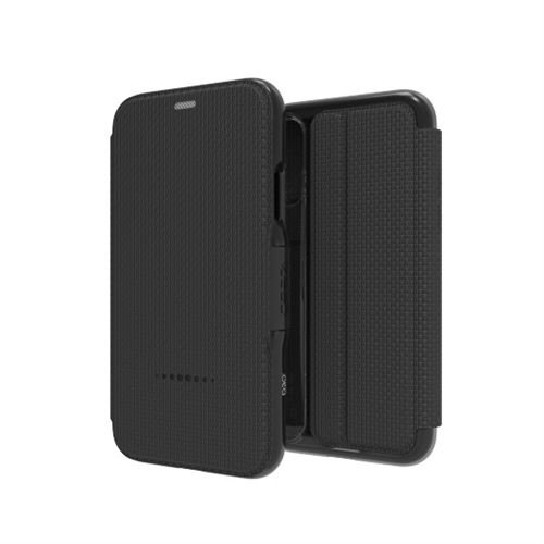 Gear4 D3O Oxford - Flip cover voor mobiele telefoon - D3O - zwart - voor Apple iPhone X