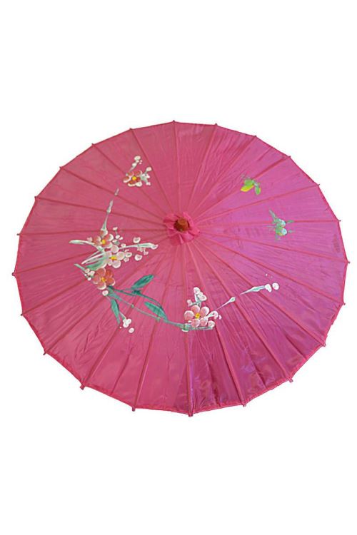 ombrelle chinoise tissu bleu 82 cm