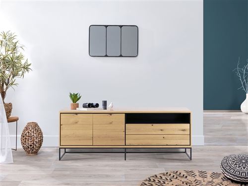 BOBOCHIC Buffet 150cm DIANA placage chêne et métal