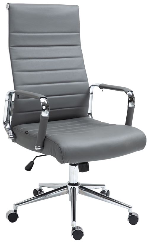 CLP Fauteuil de bureau Kolumbus en véritable cuir  Gris