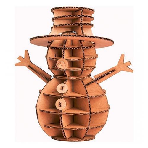 Maquette de bonhomme de neige en carton 12,5 x 6 x 6 cm - Graine Créative