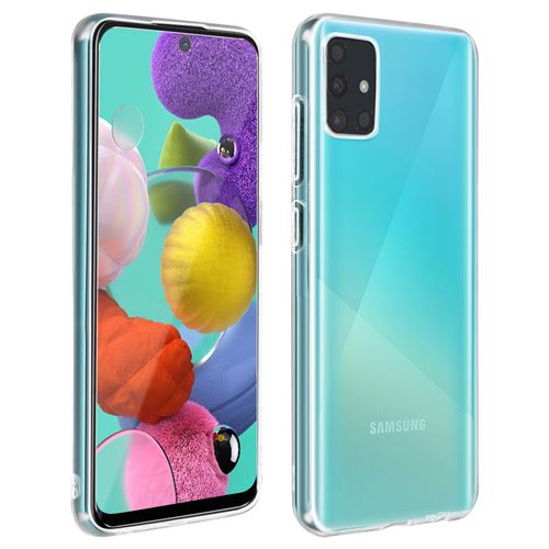 Coque pour Samsung Galaxy A51 Souple et Film Écran Verre Trempé 9H 4smarts Transparent