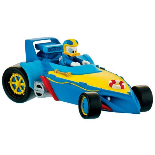 BULLYLAND - Bullyland Mickey Mouse Figurine Disney Junior Pilote de Course Donald dans Voiture, 15460