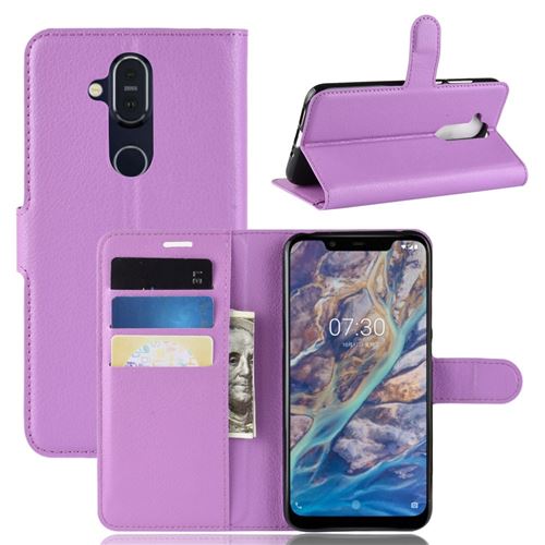 Etui en PU violet pour votre Nokia X7/7.1 Plus