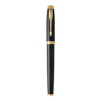 PARKER IM Premium Stylo roller, Noir, Recharge noire pointe fine, Coffret cadeau