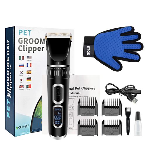 Meilleurs prix pour Tondeuse electrique sans fil Q8 pour Chien Chat Animaux avec kit accessoires - Noir