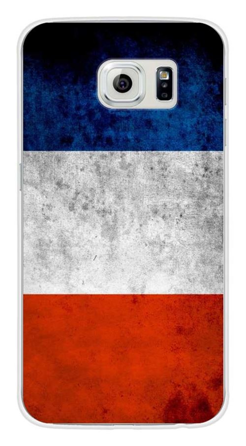 Coque en silicone imprimée compatible Samsung Galaxy S6 Drapeau France