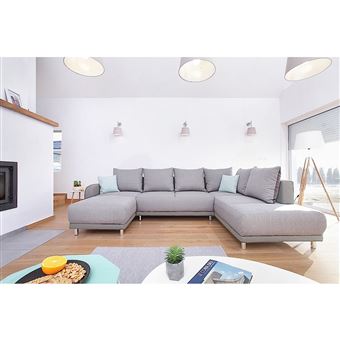 Minty Panoramique Droit Canapé Dangle 8 Places Convertible Bobochic Gris Clair
