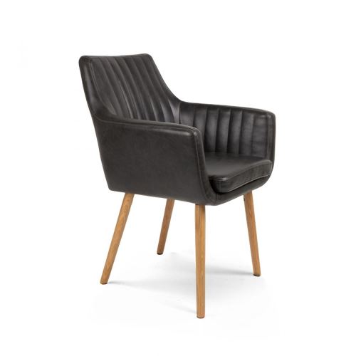Chaise vintage capitonnée Pike - Couleur - Noir