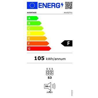 Cave de service encastrable sous plan, largeur 60 cm, 53 bouteilles, poignee discrete sous le plan de travail