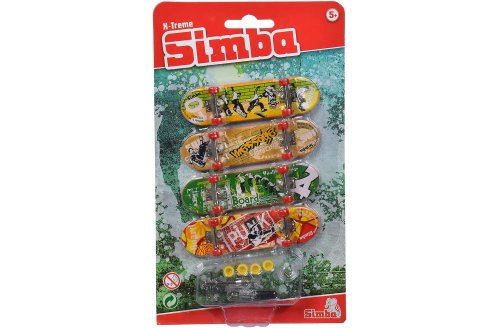 Coffret 4 mini skate a doigt 90mm + 4 roues - x-treme - deck skates finger