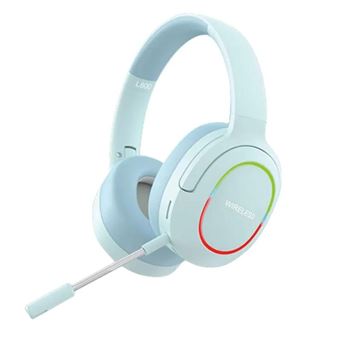 Casque Audio Gaming Sans Fil Pliable Réduction De Bruit Avec Microphone Bleu YONIS - 1
