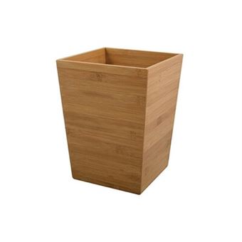 Msv poubelle en bambou 3l marron - 1