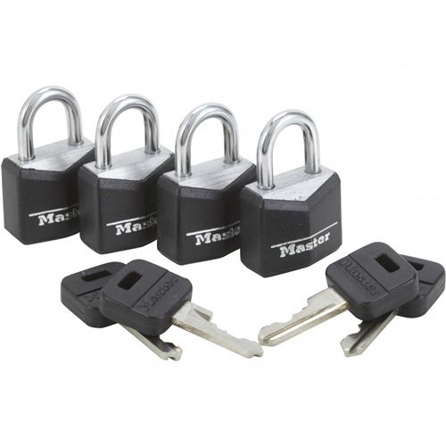 Non Communiqué Lot De 4 Cadenas À Clé Master Lock Aluminium, L.20 Mm