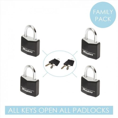 Master lock Lot de 4 cadenas à clé MASTER LOCK aluminium, l.20 mm pas cher  