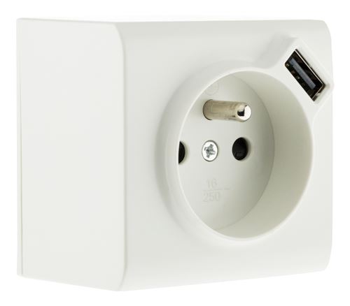 Zenitech Blanc - Prise 2P+T Et Usb En Saillie - Image 3