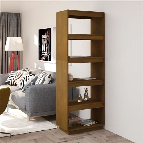 Non Communiqué Brun Vidaxl Bibliothèque/Séparateur De Pièce Marron Miel 60X35x167 Cm Pin810877