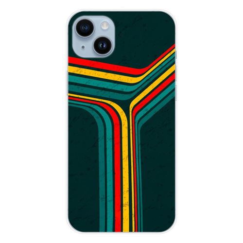 Coque en silicone imprimée compatible Apple iPhone 14 Plus Retro lines