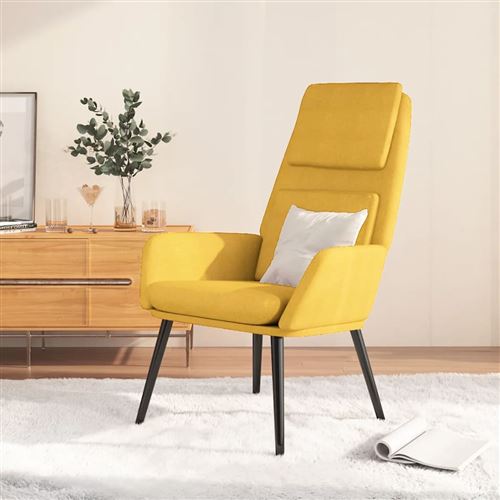 Non Communiqué Jaune Vidaxl Fauteuil Relax Tissu Moutarde
