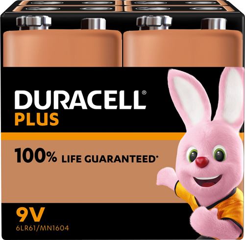 Non Communiqué Duracell Mn1604 Plus Pile 6Lr61 (9V) Alcaline(S) 9 V 4 Pc(S)