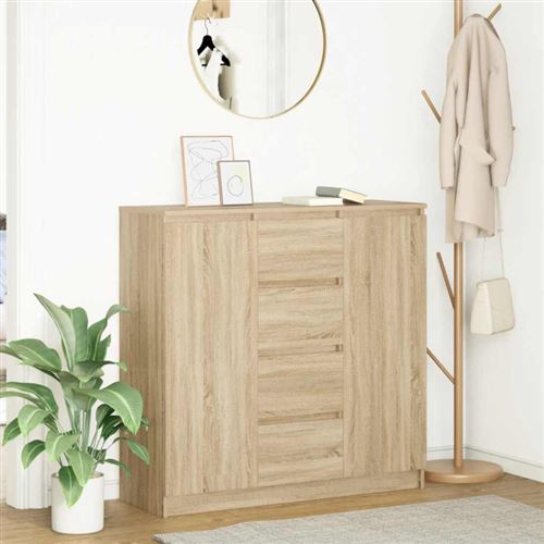 Buffet et tiroirs chêne sonoma 100,5x35x98,5 cm bois ingénierie
