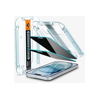 Spigen GLAS.tR EZ Fit - Protection d'écran pour téléphone portable - verre - avec filtre de confidentialité - pour Apple iPhone 15 Plus - 1
