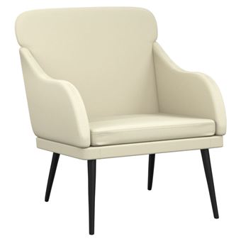 vidaXL Fauteuil Crème 63x76x80 cm Similicuir - 1