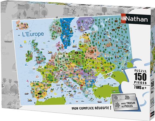 Puzzle 150 pieces la carte de l europe - puzzle enfant nathan collection geographie