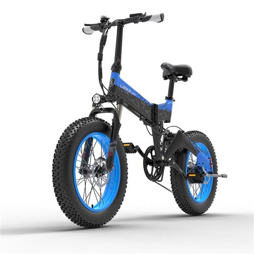 Vélo électrique pliable Lankeleisi X3000PLUS, 1000W, 46km/h, 48V 10.4AH - Bleu Noir